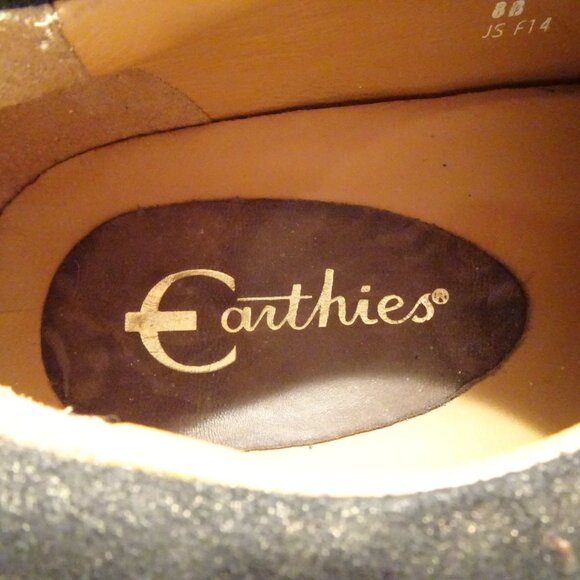 EARTHIES Ronda Rock Bronze Dk Brown Suede Slip on Hidden Wedge Flat Shoes 8B - Picture 3 of 7